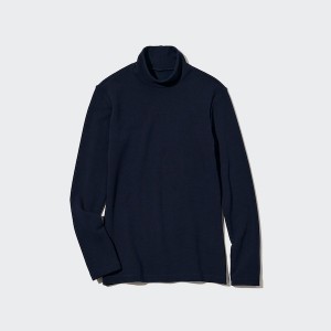 Uniqlo HEATTECH Ultra Warm High Neck Ženske Majice Tamnoplave | 0619-HSXNR