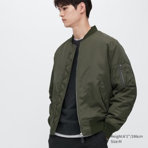 Uniqlo MA-1 Blouson Muške jackets Maslinasto Zelene | 0659-ULMBG