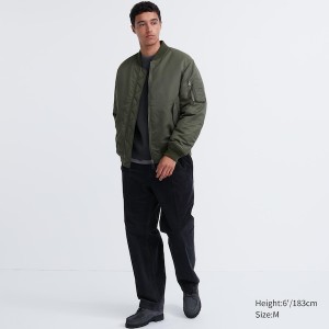 Uniqlo MA-1 Blouson Muške jackets Zelene | QUYVOP-290